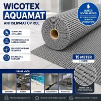 Wicotex - Aquamat Antislipmat op Rol – 15 meter – Waterdoorlatende Vloermat – Op Maat te Knippen – Voor Badkamer, Horeca, Keuken en Zwembad - Kleur Grijs