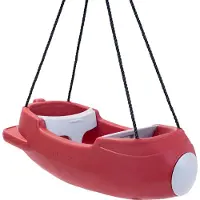 Step2 Rocket Swing Schommel van kunststof in Rood | Dubbele Schommel in Raket vorm - met Veiligheidsgordels | 95cm - Max 22,6 kg per kind