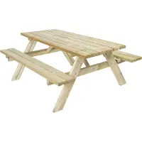 Axi Julie Picknicktafel van hout in Naturel voor max 6 personen | Picknick tuin set voor volwassenen in klassiek design | 177 x 154 cm