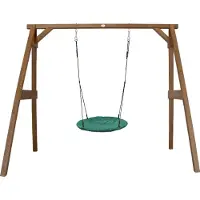 Axi Nestschommel Summer met frame van hout in bruin | Vrijstaande schommel voor kinderen met nest schommelzitje | Schommelset enkel voor tuin / buiten