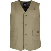 King Kerosin - Rockabilly Bodywarmer - James Denim Vest - S tot 3XL - voor Mannen - kaki - Maat L