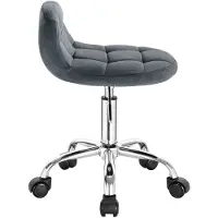 STILVORA Bureaustoel 38 x 31 cm - Verstelbaar En Draaibaar - Voor Werkplek En Kaptafel - Fluweel Donkergrijs