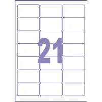 Kangaro etiket - inkjet/laser/kopieer - 63,5x38,1mm - 25 vel - 21 stickers per vel - K-6338-25