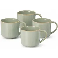 Hobby Hall Koffie / thee mok Morning Dew - 4x stuks - lichtgroen - 330 ml - mokken - keramiek