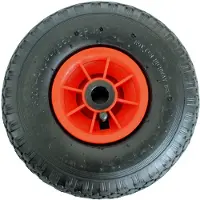 Baumarktplus TRUTZHOLM - Steekwagenwiel Luchtband - 260x85 mm 3.00-4 - Gecentreerde Naaf 75mm - Ø 20mm As - Rood - Robuust 4 PR