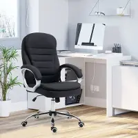 STILVORA Bureaustoel 64x75x111-121 Cm - Ergonomisch Met Wipfunctie En Verstelbare Armleuningen - Kantoor En Thuiswerkplek - Schuim - Zwart