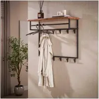 Meubelplaats Kapstok Edge Curve hoog 12H - Massief acacia bruin - 100x33x80 cm