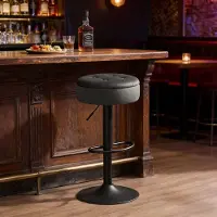HAUSS SPOLE Barkruk - Draaibare Verstelbare Kruk Met Opbergruimte - Voor Keuken En Bar - Fluweel Donkergrijs