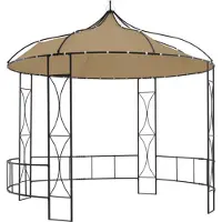 vidaXL Prieel rond 300x290 cm taupe