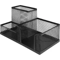 QUVIO Bureau organizer - 3 vakken - Staal