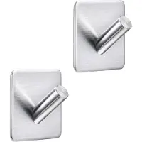 XIVADA Handdoekhaakjes Paza - Zelfklevend - Rvs - Zilver - Set van 2