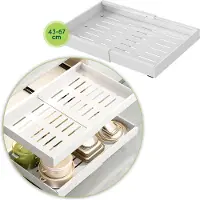 XIVADA Keukenorganizer - Schuiflade - Aluminium - Verstelbaar - Wit