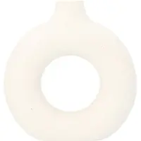 QUVIO Donutvaas - Rond - Keramiek - Gebroken wit - S
