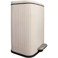QUVIO Prullenbak 13 L - Rechthoekig afgerond - Metaal - Beige