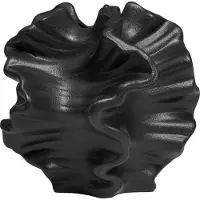 QUVIO Zwarte vaas - Decoratief object - Keramiek - Coral - Zwart