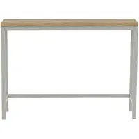 QUVIO Kiri Bijzettafel - Scandinavisch design - Grijs en natuur - 110x30x80 cm