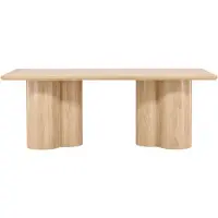 QUVIO Runo Eettafel - Whitewash - 100x210 cm - Duurzaam MDF - Gezellige diners