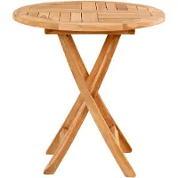 QUVIO Bijzettafel - Teak hout - Diameter 70 cm - Hoogte 75 cm