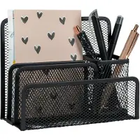 QUVIO Bureau organizer - 4 vakken - Draadstaal