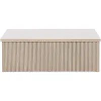 QUVIO Luno Salontafel - Moderne Elegantie - Beige MDF - 90x90 cm