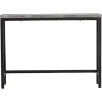 QUVIO Iro Bijzettafel - Zwart Betonlook - Stijlvol en Functioneel Meubelstuk