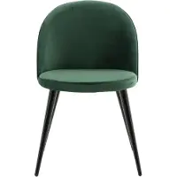 QUVIO Eetkamerstoelen 2 pack - Velvet - Comfortabele eetkamerstoelen - Zwart en mosgroen