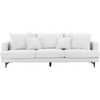 QUVIO Bank Yellowstone - Stijlvolle en Comfortabele 3-zitsbank - Beige Linnen - Zwarte Poten