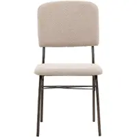 QUVIO Bura Eetkamerstoel 2-pack - Stijlvol en Comfortabel - Beige en Bruin