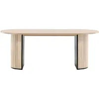 QUVIO Livo Ovale Eettafel - Moderne Elegantie - White Wash Fineer