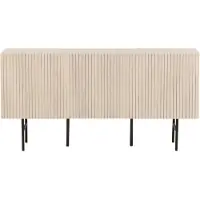 QUVIO Daro Dressoir - Scandinavisch Design - Whitewash Veneer - Zwarte Poten