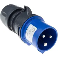 Intronics 3 polige CEE Power Connector 16A 230V in het blauw