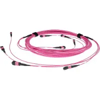 ACT 10 meter Multimode 50/125 OM4(OM3) glasvezel trunkkabel polarity A met 4 MTP/MPO female connectoren per zijde