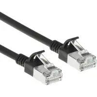 ACT Zwarte 5 meter LSZH S/FTP CAT6A slimline patchkabel snagless met RJ45 connectoren