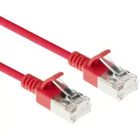 ACT Rode 3 meter LSZH S/FTP CAT6A slimline patchkabel snagless met RJ45 connectoren