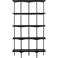 QUVIO Wandkast Luce - FSC mangohout - 180 cm - Zwart