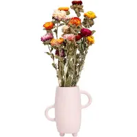 QUVIO Vaas met handvatten – Op 3 poten - Keramiek – Beige
