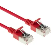ACT Rode 1,5 meter LSZH U/FTP CAT6A datacenter slimline patchkabel snagless met RJ45 connectoren