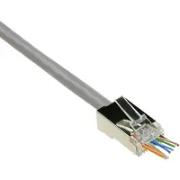 ACT TD168C RJ45 CAT6 Easyconnect Shielded Modulaire Doorsteek Connector | Ronde Kabel | Massieve of Soepele aders | 25 stuks