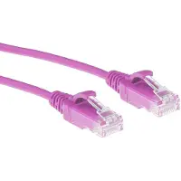 ACT DC9407 LSZH U/UTP CAT6 Datacenter Slimline Patchkabel Snagless | RJ45 connectoren | Roze | 7 meter