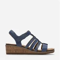 Clarks Dames Kacha Step Sandalen Denim Blue Leather