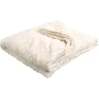 QUVIO Plaid met patroon - Poleyester - 200x230 cm - Beige