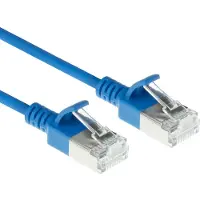 ACT Blauwe 5 meter LSZH S/FTP CAT6A slimline patchkabel snagless met RJ45 connectoren