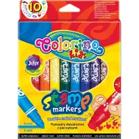 Patio Colorino-2 in 1 stiften-Stempelstiften-schrijf en tekenen stiften-10 kleuren.
