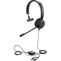 Jabra Evolve 30 II On Ear headset Kabel Mono Zwart Noise Cancelling, Ruisonderdrukking (microfoon) Headset, Volumeregeling, Microfoon uitschakelbaar (mute)