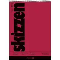 Brunnen Schetsblok 24 x 34 cm 110 g/m² Spiraal Rood 50 Vellen
