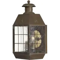 HINKLEY LED Wand Buitenlamp Nantucket | 2X E14 Max 60W | IP44 | Dimbaar | Aged Brass