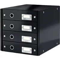 Leitz 6049 ladeblok zwart (4 laden)