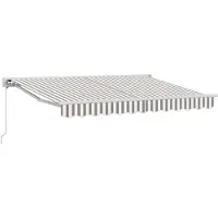 vidaXL Handmatig uitschuifbare luifel Lichtgrijs en wit 4,5 × 3,5 m