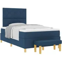vidaXL Boxspring bed met kussen met hoofdeinde Blauw 190 x 120 cm Stof
