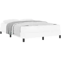 vidaXL Bedframe met matras Zuiver Wit 140 x 200 cm Stof